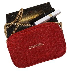 NEW CHANEL Holiday Cosmetic Bag Converted Crossbody Bag With Mascara Duo